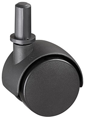 Metafranc Roulette double Ø 40 mm – avec tige et manchon – Roue en plastique – Surface de roulement rigide – Roulement coulissant – Charge maximale 20 kg – Roulettes de transport – Roulettes de transport – Roulettes de conteneur – Roulettes pour parquet