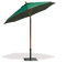 Jati Umbra 2.5m Tilting Wooden Garden Parasol with Cover (Green) - Octagonal | Double-Pulley | 2-Part Pole