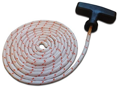 Corda di avviamento per motore da 3,5 mm + manico incluso, universale, adatta per tutte le motoseghe e utensili elettrici da giardino, 2 metri di corda
