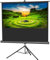 celexon Economy Stativ-Leinwand schwarz 110 | 244x138 cm 16:9 | mobil transportable 4K, Full-HD Beamerleinwand mit manuellem Rollauszug für Heimkino, Büro & Outdoor | inkl. Standfuß + Tragegriff