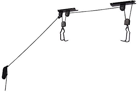 RAD Sportz Bicycle Hoist Quality Garage Storage Bike Lift with 100 lb Capacity Even Works as Ladder Lift Premium Quality, Black
