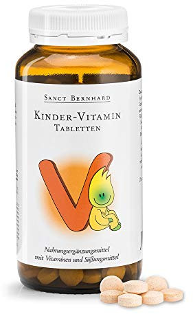 Kinder-Vitamin-Tabletten mit Vitamin C, D, E, B, Folsäure, Biotin, Niacin 240 Tabletten