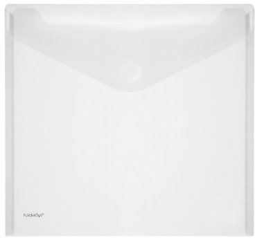 PP-Umschlag 31x31cm, spitze Klappe, Klettverschluss, trans klar, 10 Stück Stück