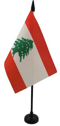 AZ FLAG - Tischflagge Libanon - 15x10 cm - Libanesische Tischfahne 10 x 15 Cm - Flaggen