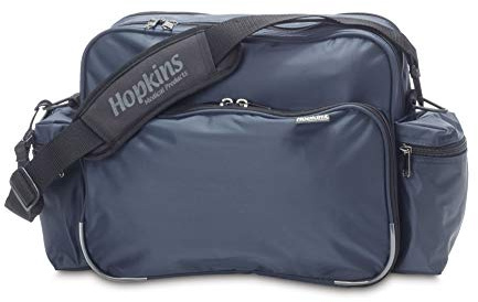 Hopkins Medical Products Original Home Health Shoulder Bag, 70D Waterproof Nylon, Fold-Down Compartment, Adjustable Straps, 14x11x7 inch, Navy Blue