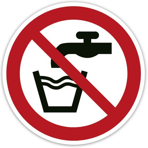 Verbot-Aufkleber 2 Stück - Kein Trinkwasser (ISO 7010) Größe 150x150 mm ® stempel-fabrik.de