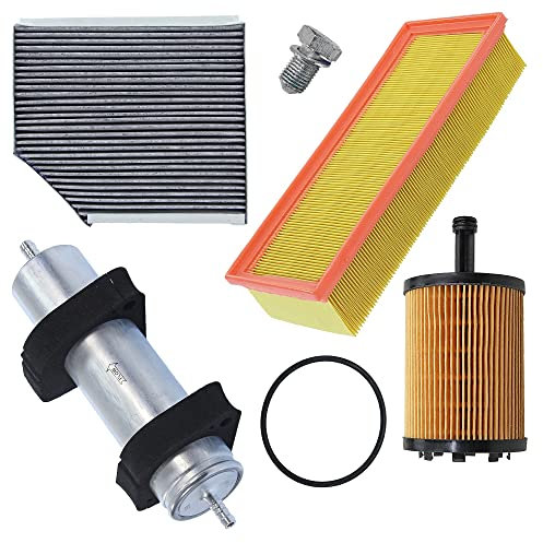 BESTPRICE Set di filtri di ispezione 1x filtro aria, 1x filtro aria abitacolo, 1x filtro olio, 1x filtro carburante, compatibile con AUDI A4 B8 (8KH) (8K2) (8K5), A5 (8T3), A5 (8F7) (8TA), Q5 (8RB)