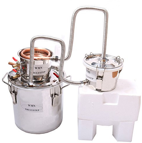 Fayelong Nuovo DIY CASA 3 Pentole Alambicco Distillatore Distillazione Temperatura Serpentina Acqua Alcol Vino Oli Essenziali Completo Kit di Birra