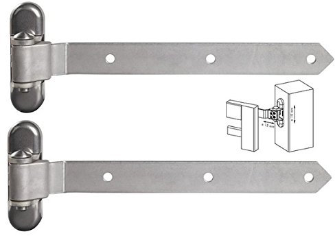 Charnières Locinox pour porte industrielle en bois, réglage 3-D, Style Transitionnelle, Matériau Acier inoxydable, Finition Inoxydable, L du bras 350mm