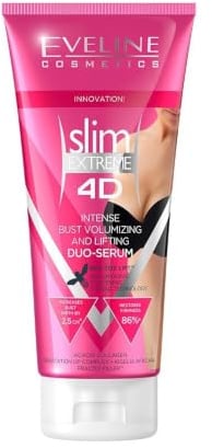 Eveline Cosmetics Slim Extreme 4D Intensive Bust Enhancement & Firming Serum with BEE-TOX LIFT™, 200 ml - Breast Firming, Anti-Aging & Cellulite Reduction
