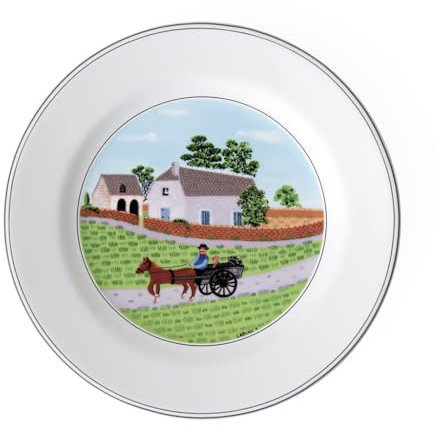 Villeroy & Boch Design Naif Assiette à dessert Fermier, 21 cm, Porcelaine Premium, Blanc/Multicolore