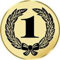 S.B.J - Sportland Pokal/Medaille Emblem, Motiv Zahl 1, Durchmesser 50 mm, Gold
