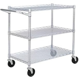 Seville Classics Allzweckwagen Metall Silber, 86.4 B x 45.7 T x 85.1 cm H