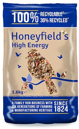 Bird Food - High Energy Seeds, High in Protein and Essential Vitamins, Great for Hanging Feeders, Bird Tables, and Ground Feeding, Bulk Bag (1.6kg) - Honeyfield’s