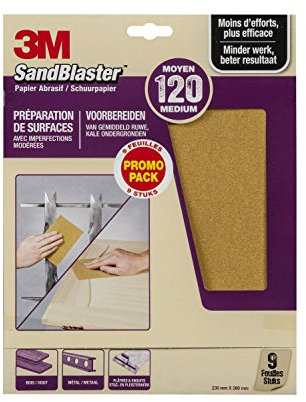ScotchBlue GC801049286 abrasives Sandblaster(TM) pour prépration p120, 9 Feuilles
