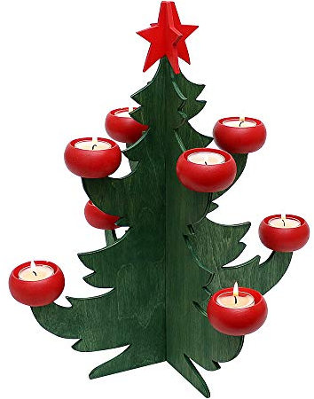 Dekohelden24 Wunderschöner Adventsleuchter für 8 Teelichter, Größe ca. 42,5 cm
