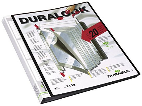 Durable Präsentationsmappe A4 Duralook Plus, Sichtbuch mit 20 Hüllen, Rückenbreite 17 mm, schwarz, 243201