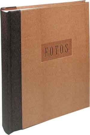 Fotoalbum 29x32cm, 100 Seiten weißer Fotokarton mit Pergaminzwischenblättern, Einband Edelpapier in Holzoptik (17688)