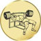 S.B.J - Sportland Pokal/Medaille Emblem, Motiv Bankdrücken, Durchmesser 50 mm, Gold