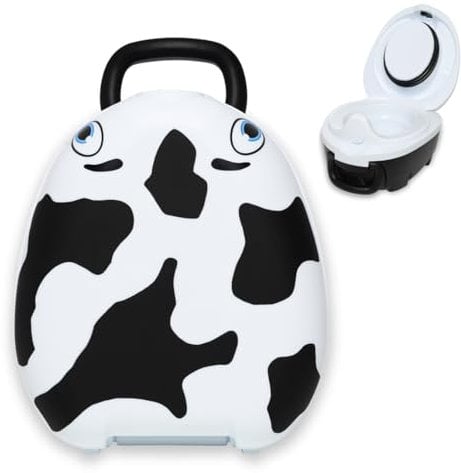 My Carry Potty - Cow Travel Potty, Award-Winning Portable Toddler Toilet Seat for Kids to Take Everywhere