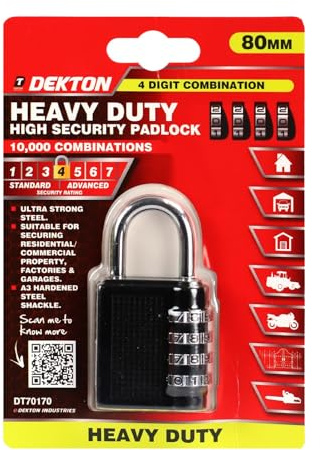 DEKTON 4 Digit Combination Padlock