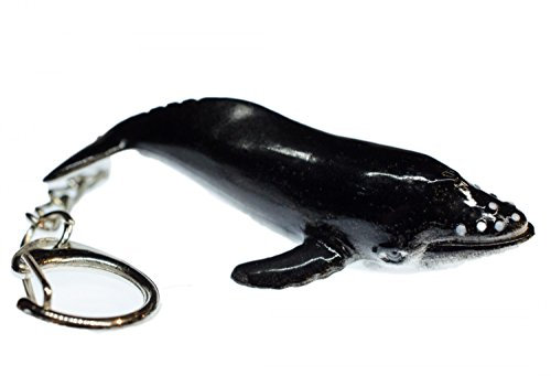 Miniblings Buckelwal Schlüsselanhänger Ozean Walfisch Wal schwarz - Handmade Modeschmuck I I Anhänger Schlüsselring Schlüsselband Keyring