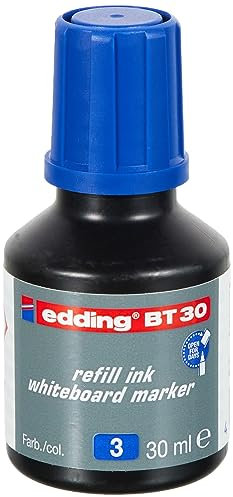 edding BT 30 Nachfülltinte Whiteboardmarker - blau - 30 ml - mit Kappilarsystem, ideal zum sauberen und unkomplizierten Nachfüllen fast aller edding Whiteboardmarker