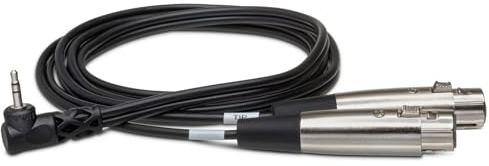 HosaTech CYX-402F 2ft Dual XLR3F to Right Angle 3.5mm TRS Microphone Cable