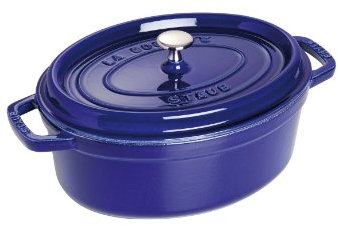 Staub 1102791 Cocotte, 27 cm oval, Bräter aus Gusseisen, dunkelblau