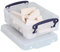 Really Useful Boxes 0.75 Litre Rectangle Really Useful Box Clear