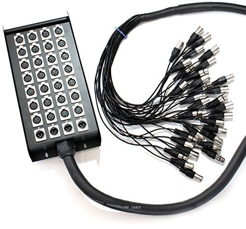 Loops PRO 50m - 32 Way XLR 3 Pin Multicore Loom/Snake Cable – 28 Inputs/Sends & 4 Outputs/Returns – Audio Mixer Stage Box – Touring/Travel/Gig