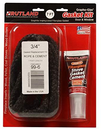 Rutland Grapho-Glas® Pellet-Ofen-Dichtung, Set mit 1,9 cm x 2,1 m Seil
