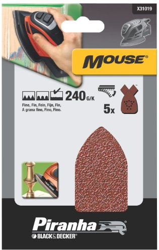 Piranha 240 g Mouse Sander Sheet - Set of 5