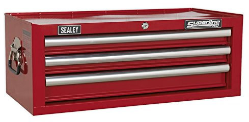 Sealey AP33339 3 Drawer Add-On Chest with Ball Bearing Runners, 670mm x 320mm x 255mm, Red