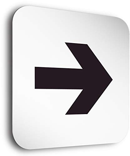 Türschilder24 Aluminium- Türschild • Pfeil - Richtungspfeil • In der Größe 150 x 150mm • Besonderheit: unsichtbare 5mm Abstandhalter verleihen dem Türschild einen exklusiven schwebe Effekt