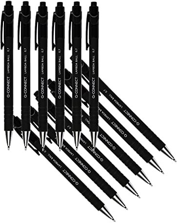 Q-Connect KF00672 Lamda Druck-Kugelschreiber schwarz