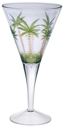 Diligence4us AS-0503 Emboss Wineglass, Palm Tree