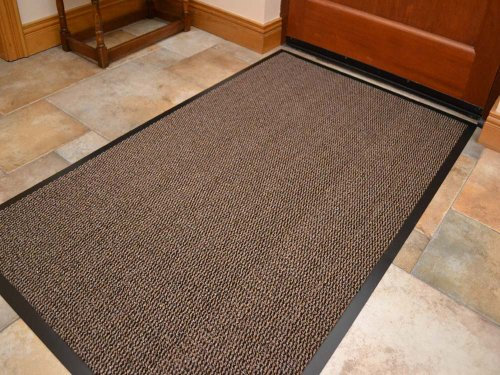 TrendMakers BIG EXTRA LARGE GREY AND BLACK DOOR MAT BARRIER MAT PVC EDGED ANTI SLIP KITCHEN ENTRANCE OFFICE HALLWAY RUNNER MATS DOORMAT FLOOR MATS 120X180CM (6X4FT)