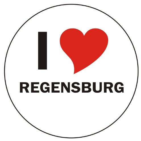 INDIGOS UG Aufkleber - Sticker - Autoaufkleber - I Love Regensburg - 8 cm Durchmesser rund - JDM - Die Cut - OEM - Auto - Heckscheibe - aussenklebend, rund, Auto LKW Truck Stadt