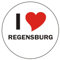 INDIGOS UG Aufkleber - Sticker - Autoaufkleber - I Love Regensburg - 8 cm Durchmesser rund - JDM - Die Cut - OEM - Auto - Heckscheibe - aussenklebend, rund, Auto LKW Truck Stadt