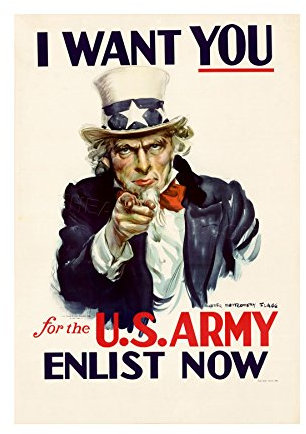The Art Stop VINTAGE AD UNCLE SAM US ARMY I WANT YOU STARS STRIPES FRAMED PRINT F12X5996