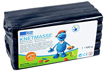 Becks Plastilin B100490 Knete, schwarz,500 g