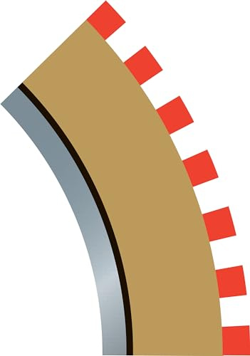 Scalextric C8225 Radius 2 Inner Border/Barrier 45 degree 1:32 Scale Accessory, Black