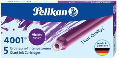 Pelikan 310664 Tintenpatronen 4001 Violett, Etui mit 5 Großraum-Patronen
