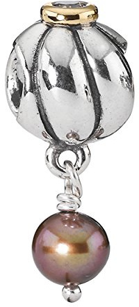 Pandora Damen-Bead Sterling-Silber 925 brauner Zirkonia und Perle Kasi 79402BCZ