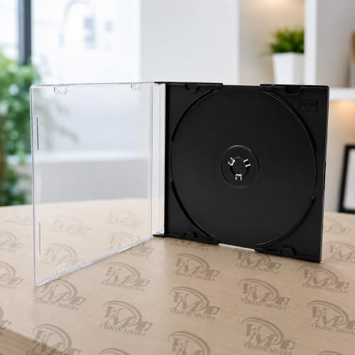 Vision Media 100 X Slim Black CD Case - 5.2mm Spine