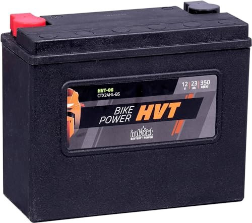 intAct - HVT-06 MOTORRADBATTERIE - Motorrad Batterie perfekt für Harley Davidson & andere hubraumstarke 2-Zylinder. Bike Power HVT-06, CTX24HL-BS, 66010-82B, 12V Batterie, 23 AH, 350 A. 205x87x162mm
