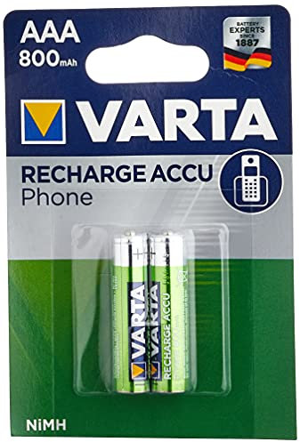 Varta Lot de 2 Piles Micro AAA pour téléphone DECT 800 mAh 1,2 V NiMH