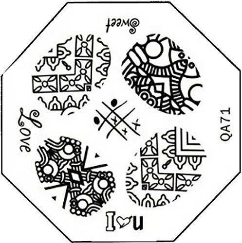 STAMPING-SCHABLONE # QA-71 °°Ornamente, I love you, Sweet, Love°°