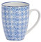 Nicola Spring Hand-Printed Mug - 330ml - Navy - Pack of 1 - Porcelain Hot Chocolate Cups Tea & Coffee Mugs for Kitchens, Cafes & Restaurants